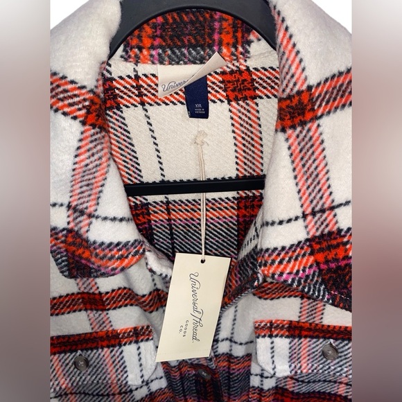 Universal Thread Women's Wool Blend Button-Down Shacket Blazer Red Plaid XXL - Picture 5 of 6
